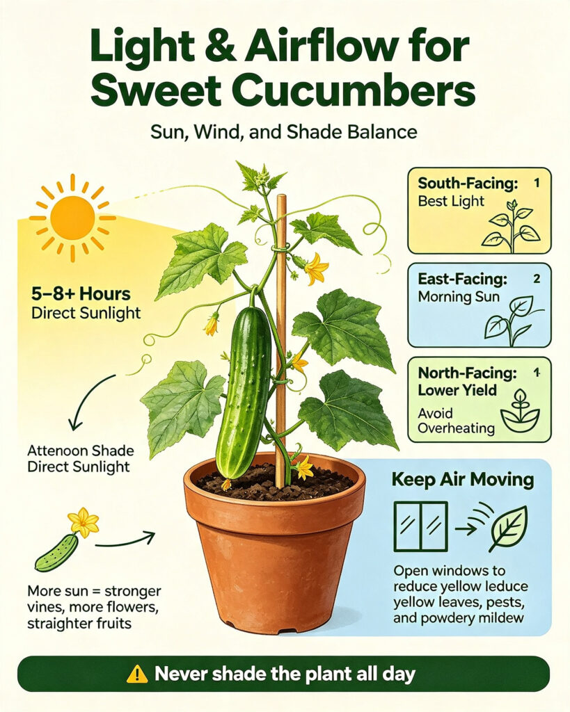 Light & Airflow forSweet Cucumbers