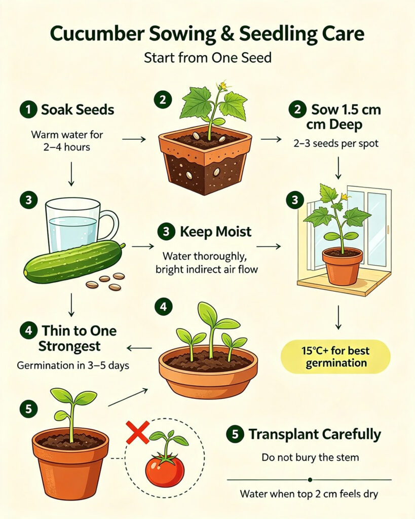 Cucumber Sowing & Seedling Care