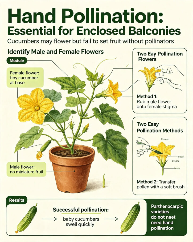 Hand Pollination:Essential for Enclosed Balconies